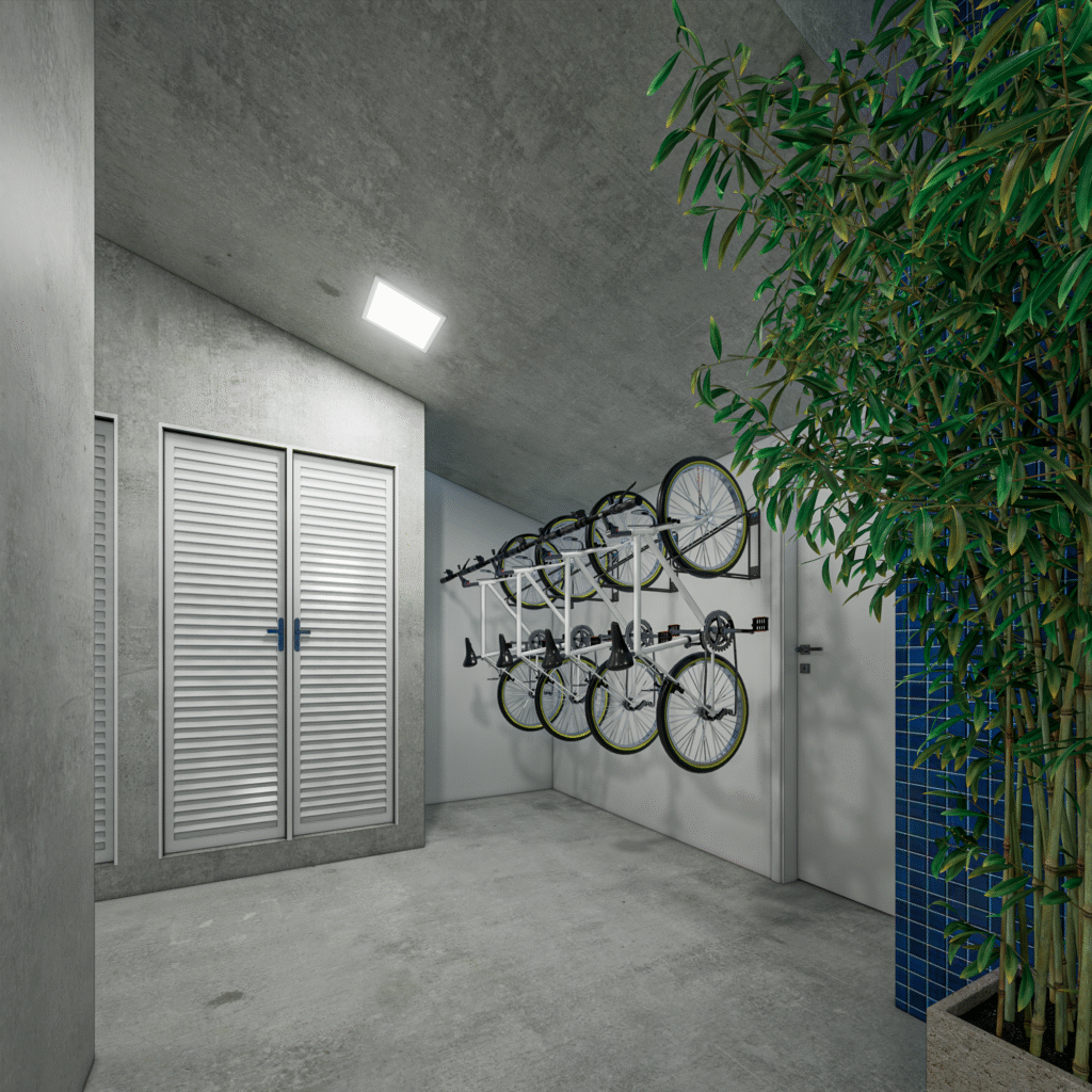 Bicicletário vertical