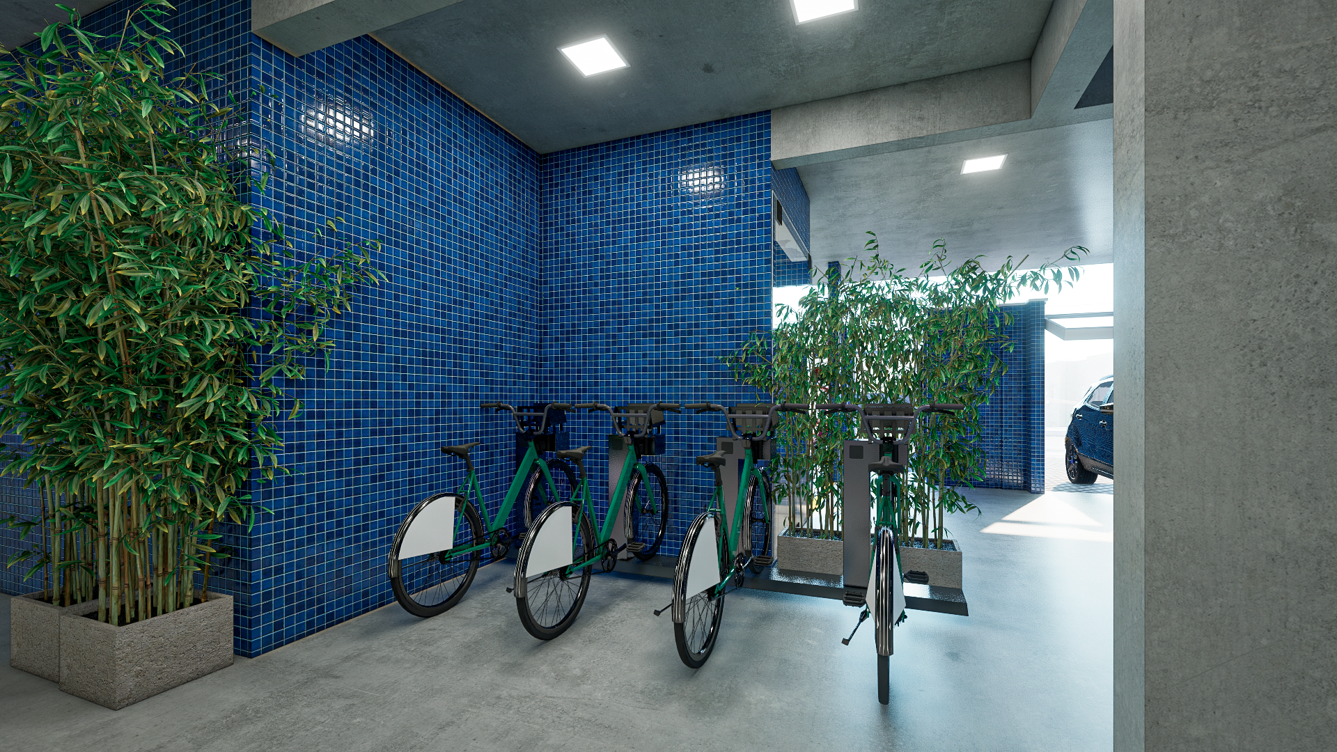 Bike sharing na garagem do seu apartamento.